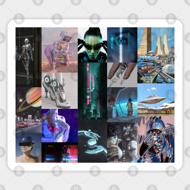 futuristic aesthetic collage Sticker by morgananjos